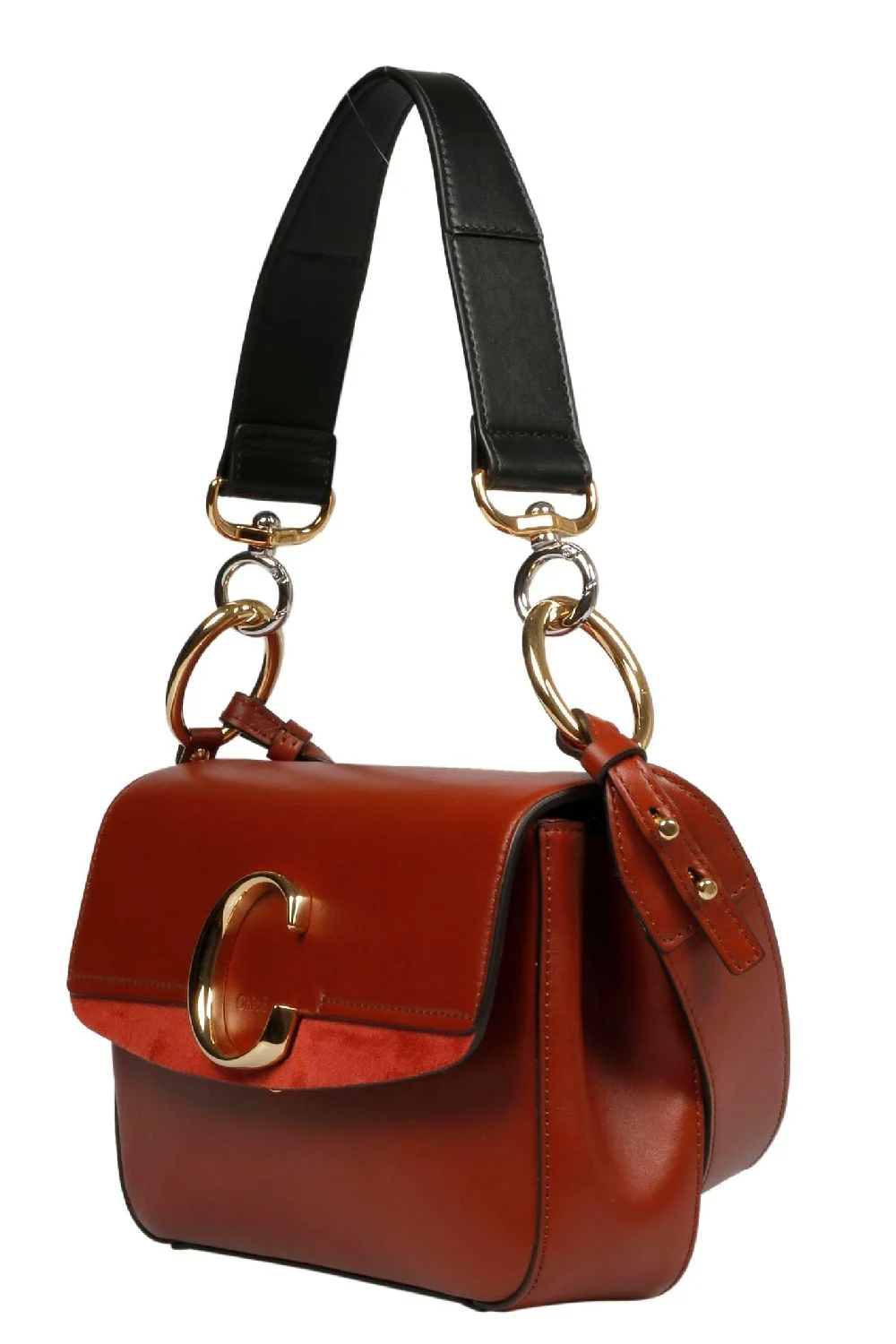 Túi Chloe Small C Double Carry Bag 'Sepia Brown' CHC19SS191A3727S - Ảnh 3