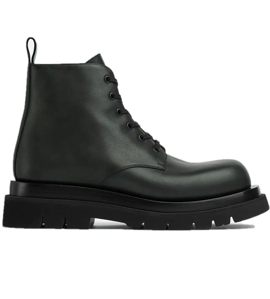 Giày Bottega Veneta Lug Lace-Up Ankle Boot 'Bottle Green' 730224VBS503381