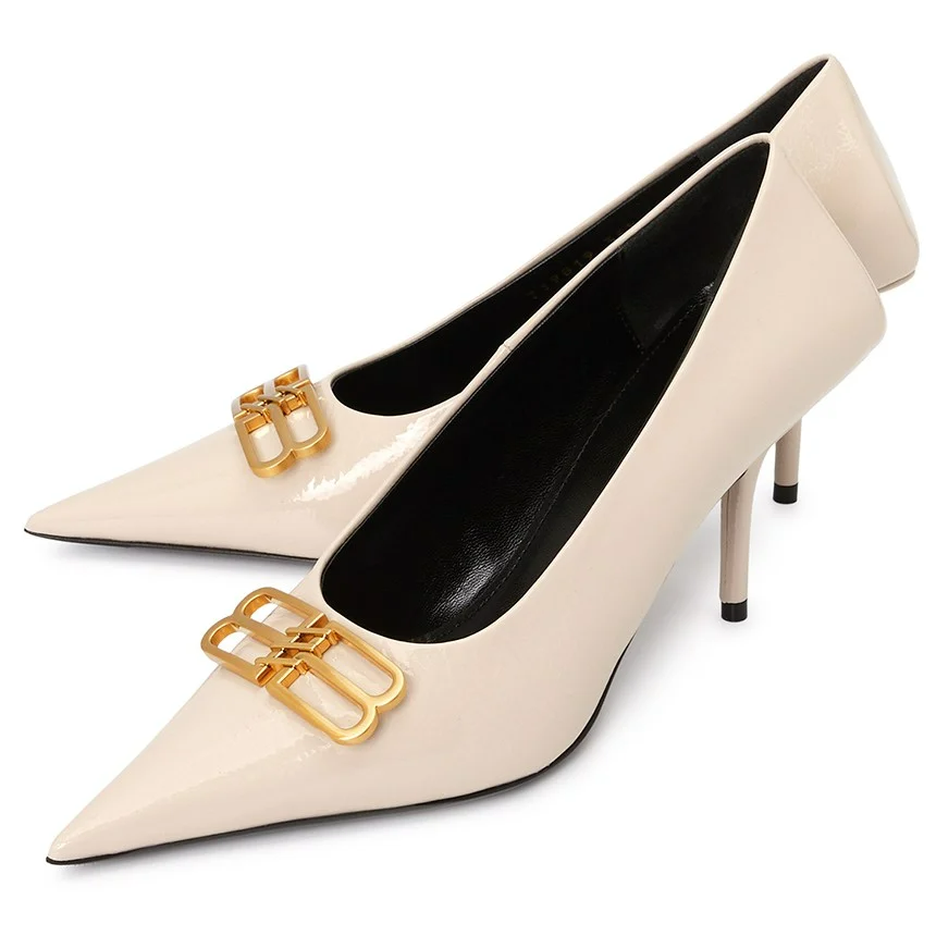 Giày Balenciaga Square Knife BB Pumps 'Beige' 719819-WBDU1-2080 - Ảnh 9