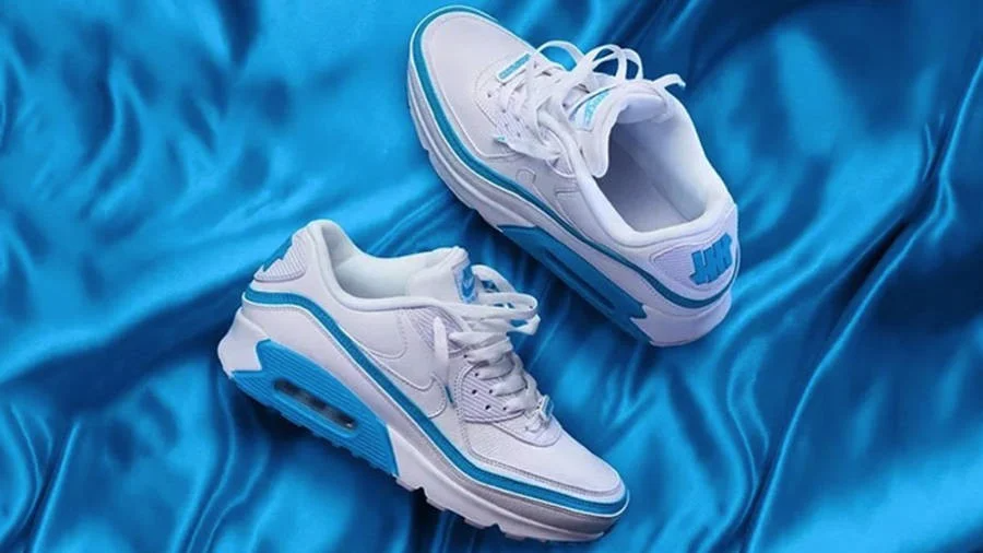 Giày Nike Undefeated x Air Max 90 'White Blue Fury' CJ7197-102 - Ảnh 5