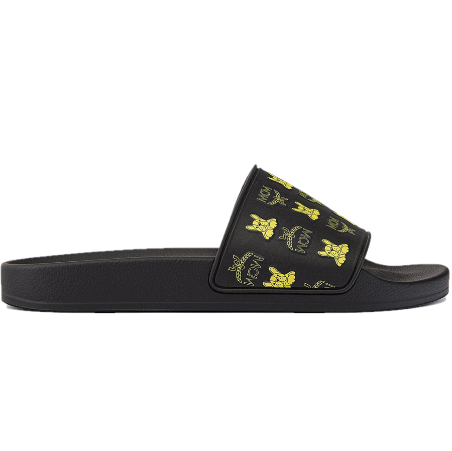 Dép MCM Pup Visetos Print Rubber Slides 'Yellow' MESCSSX02Y3040