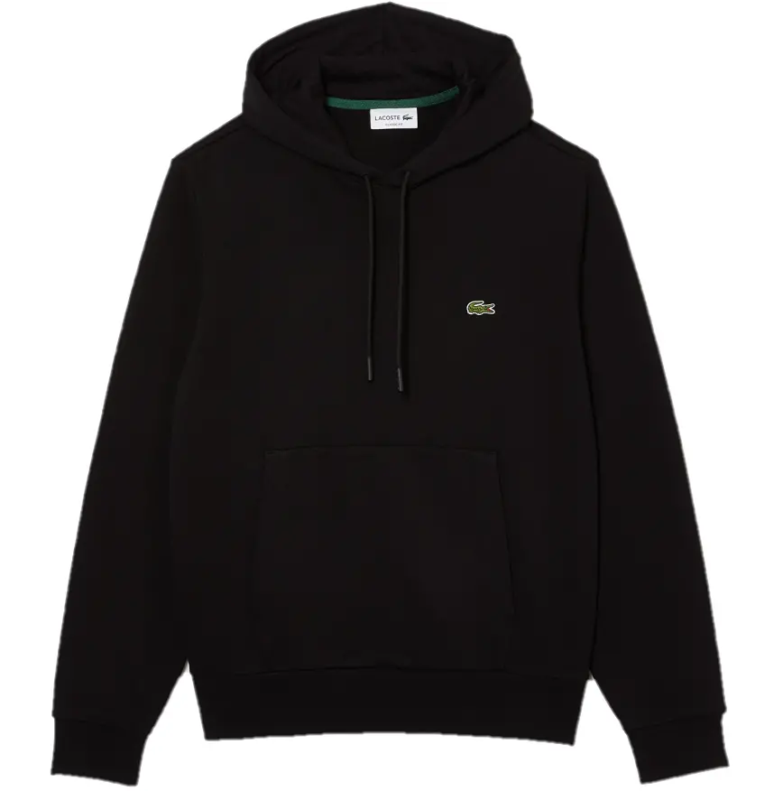 Áo Lacoste Organic Cotton Kangaroo Pocket Sweatshirt 'Black' SH2567-53G-031