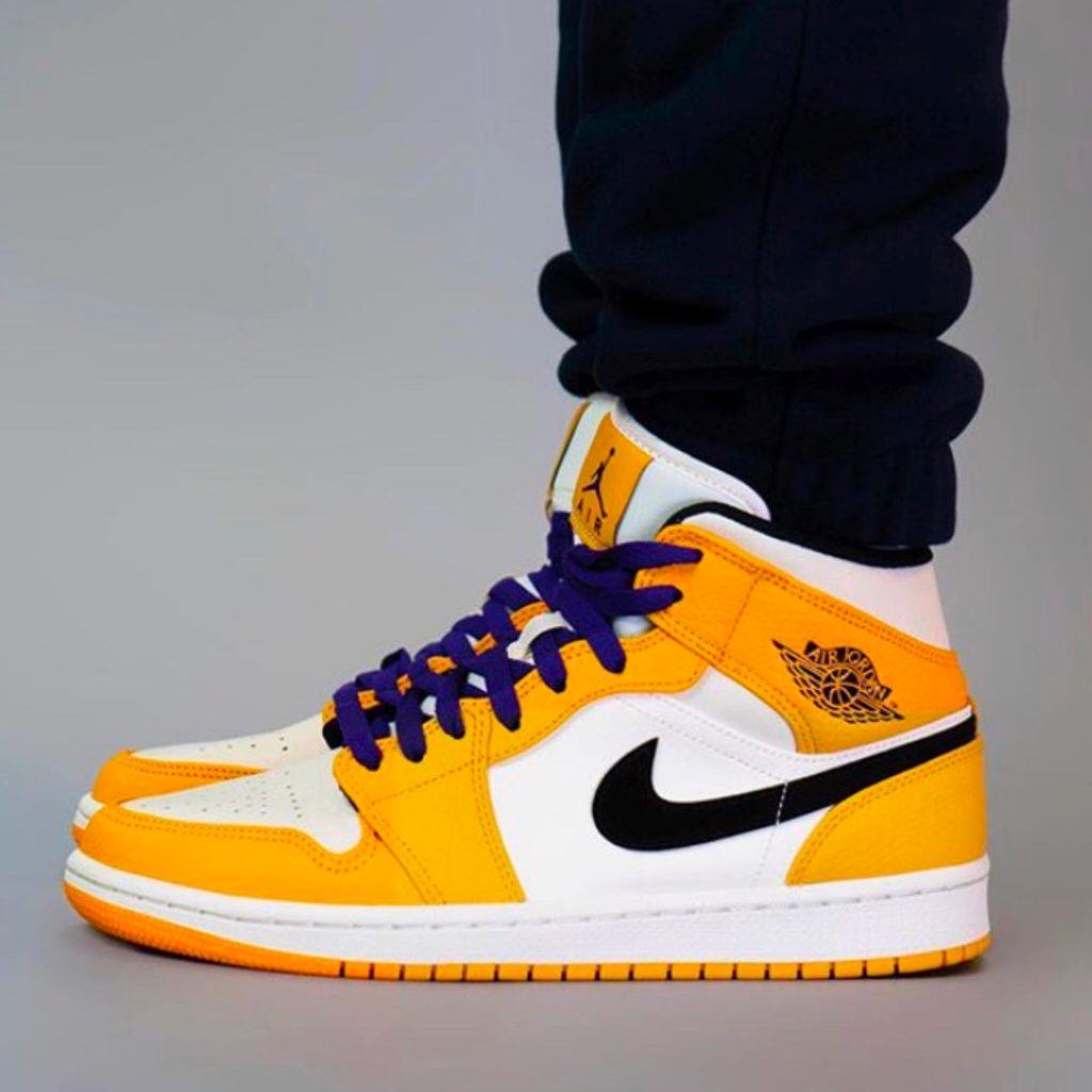 Giày Nike Air Jordan 1 Mid 'Lakers' 852542-700 - Ảnh 4