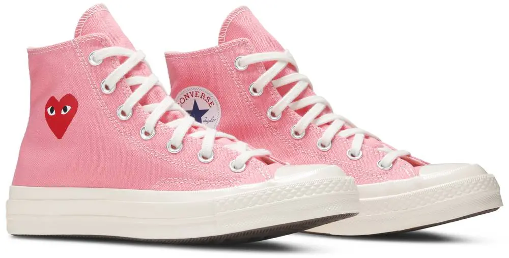 Giày Converse Comme des Garçons PLAY x Chuck 70 High 'Bright Pink' 168301C - Ảnh 5