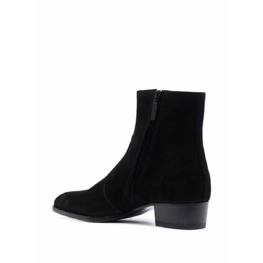 Giày Saint Laurent Wyatt Zipped Boots In Suede 6703391NZ001000 - Ảnh 4