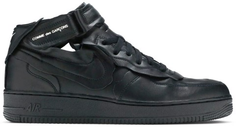 Giày Nike Comme des Garçons x Air Force 1 Mid 'Triple Black' DC3601-001
