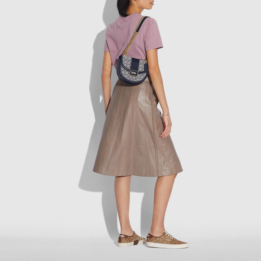 Túi Coach Alie Saddle Bag In Signature Jacquard Midnight Navy C3464-B4RH3 - Ảnh 2