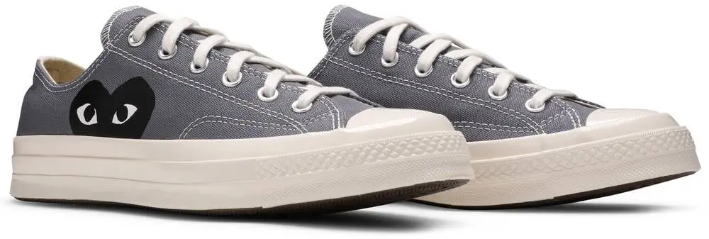 Giày Converse Comme des Garçons PLAY x Chuck 70 Low 'Steel Gray' 171849C - Ảnh 5
