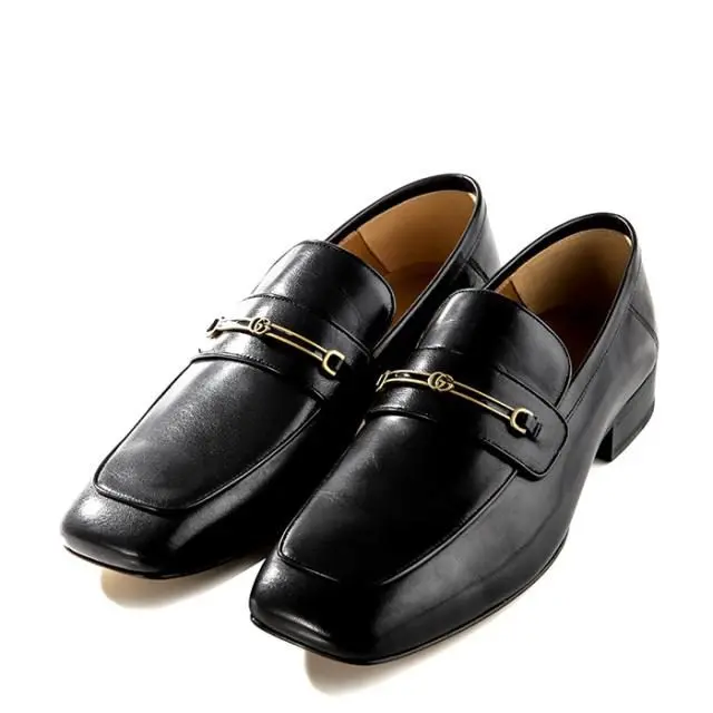 Giày Gucci Leather loafer with Horsebit and Double G 563264 0G0V0 1000 - Ảnh 6