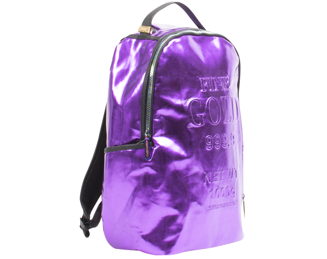 Balo Sprayground Purple Fine Gold Backpack - Ảnh 2