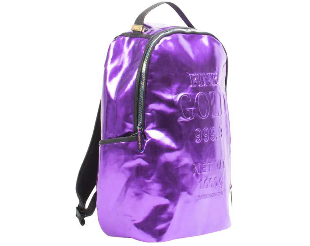 Alternative view of Balo Sprayground Purple Fine Gold Backpack