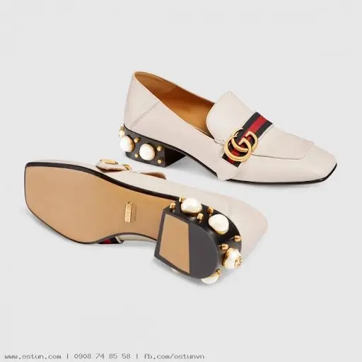 Alternative view of Giày Gucci Leather mid-heel loafer 423559 DKHC0 9061