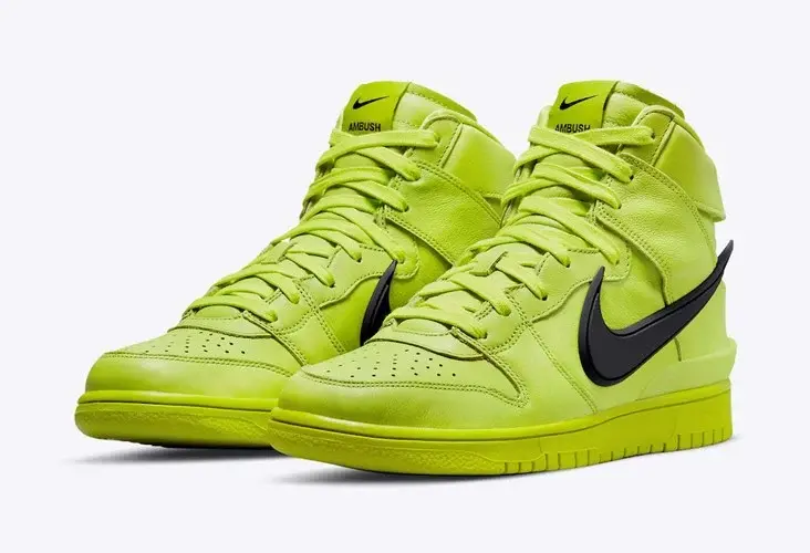 Giày Nike AMBUSH x Dunk High 'Flash Lime' CU7544-300 - Ảnh 8