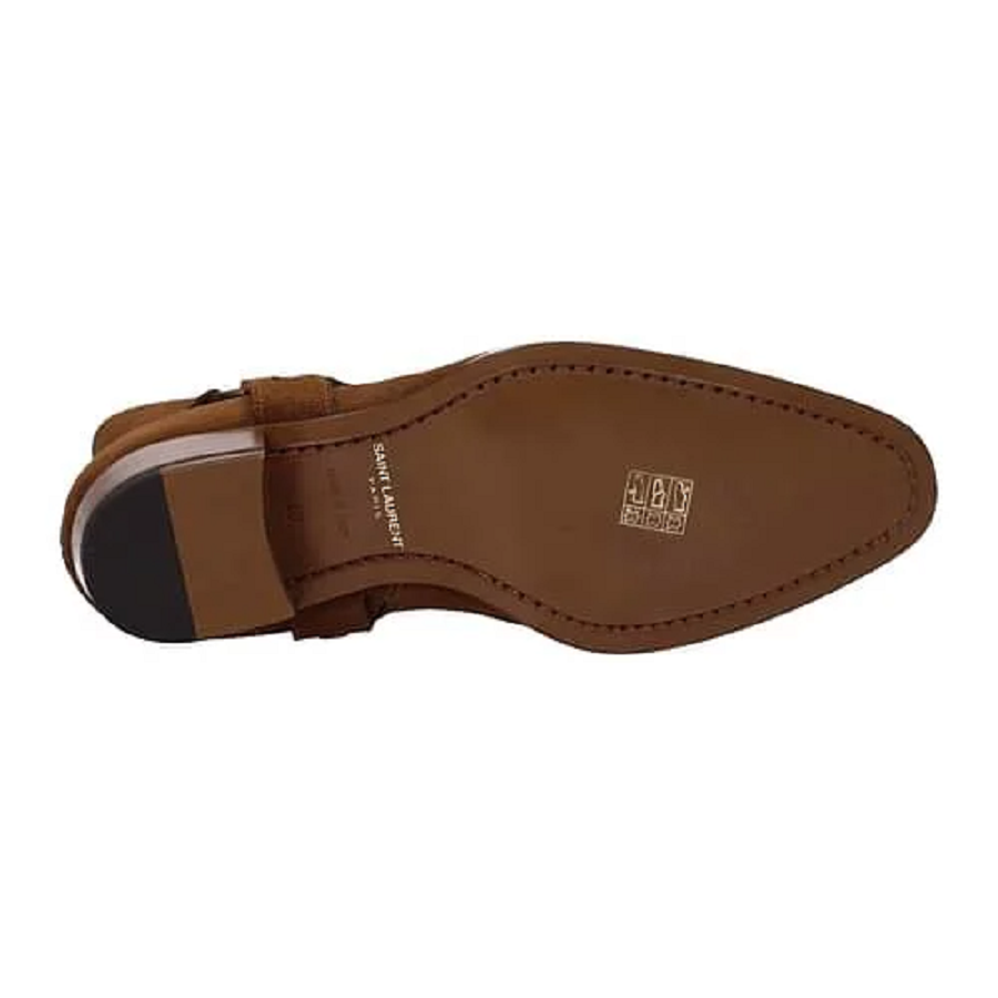 Giày Saint Laurent Wyatt Harness Boots Suede 'Nut' 443190BPN005710 - Ảnh 5