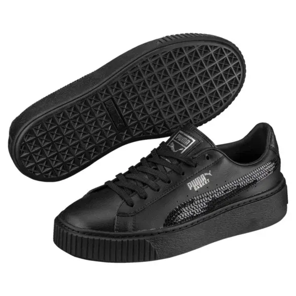 Giày Puma Basket Platform 'Black' 367237-01 - Ảnh 4