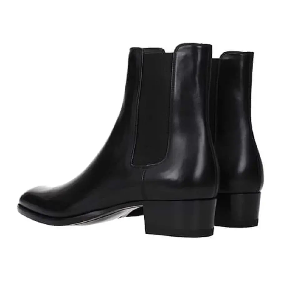 Giày Saint Laurent Wyatt Chelsea Boots In Smooth Leather 'Black' 6341941YL001000 - Ảnh 4