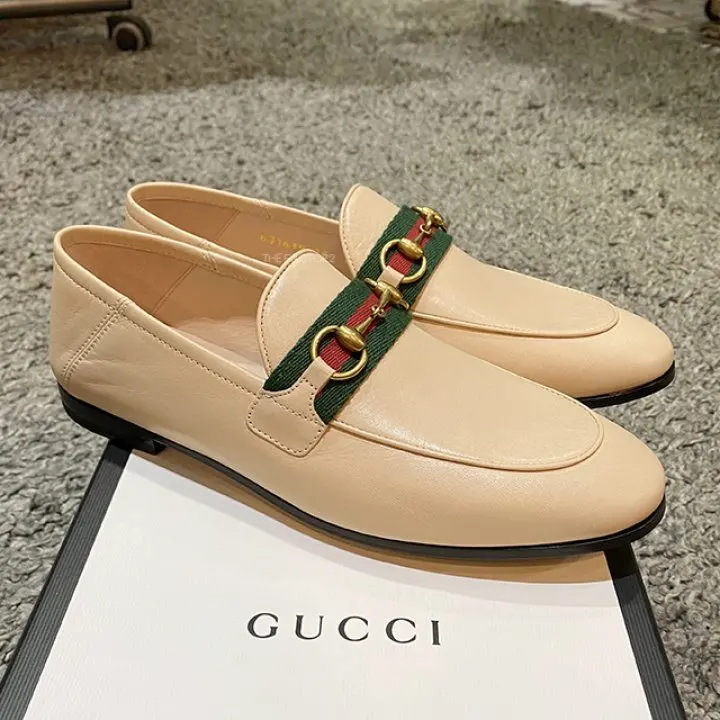 Giày Gucci Web Horsebit Women's Loafers 631619 CQXM0 6761 - Ảnh 3
