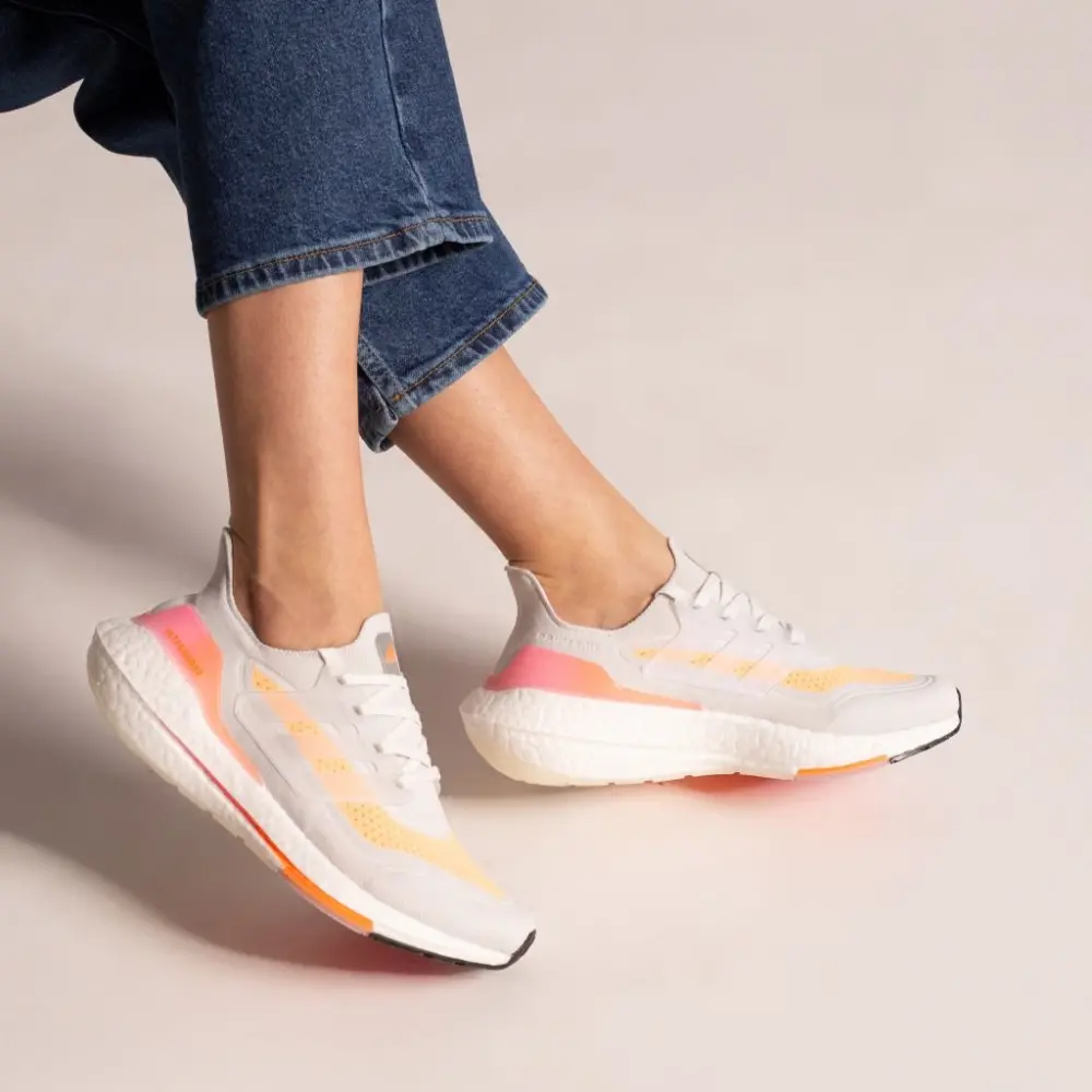 Alternative view of Giày Adidas Wmns UltraBoost 21 'White Acid Orange' FY0400