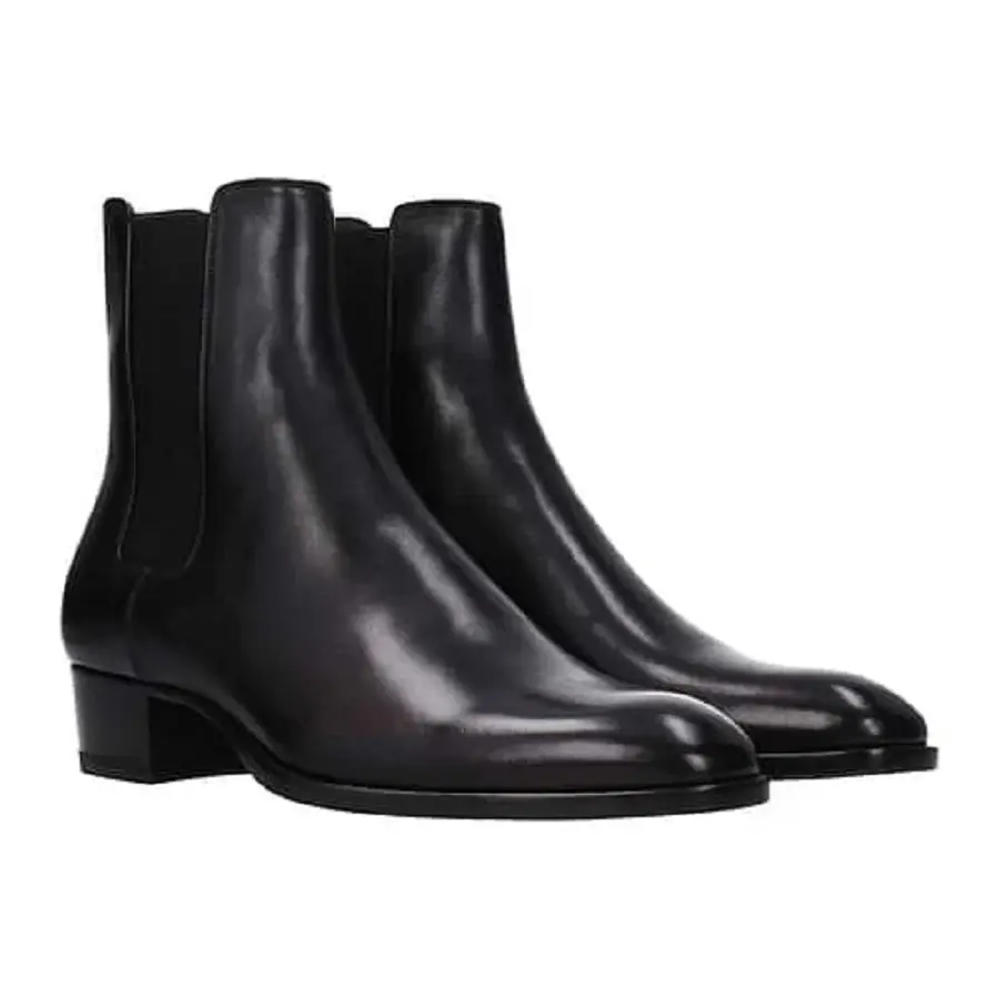 Giày Saint Laurent Wyatt Chelsea Boots In Smooth Leather 'Black' 6341941YL001000 - Ảnh 3