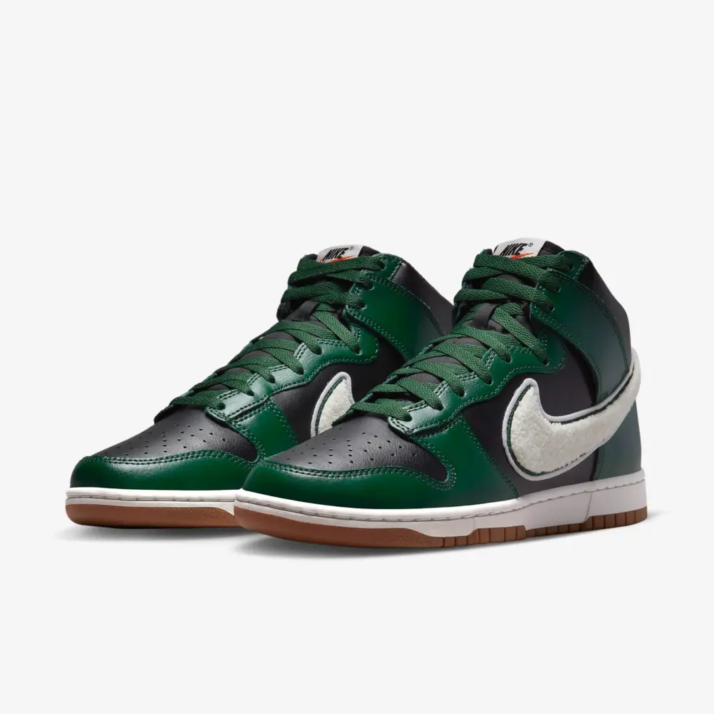 Giày Nike Dunk High 'Chenille Swoosh Black Green' DR8805-001 - Ảnh 4