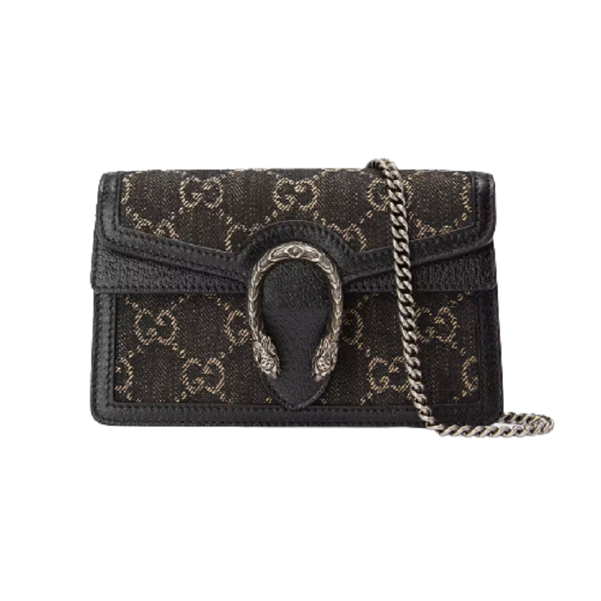 Túi Gucci Dionysus GG Super Mini Black And ivory GG Denim Jacquard 476432-UN3BN-1274