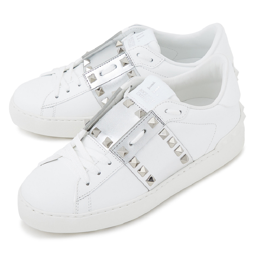 Giày Valentino Rockstud Untitled Leather Sneaker UW2S0A01 HEL CZ7 - Ảnh 5