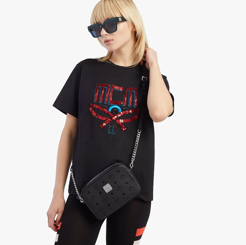 Túi MCM Camera Bag Leather Black MWRAAKM01BK001 - Ảnh 4