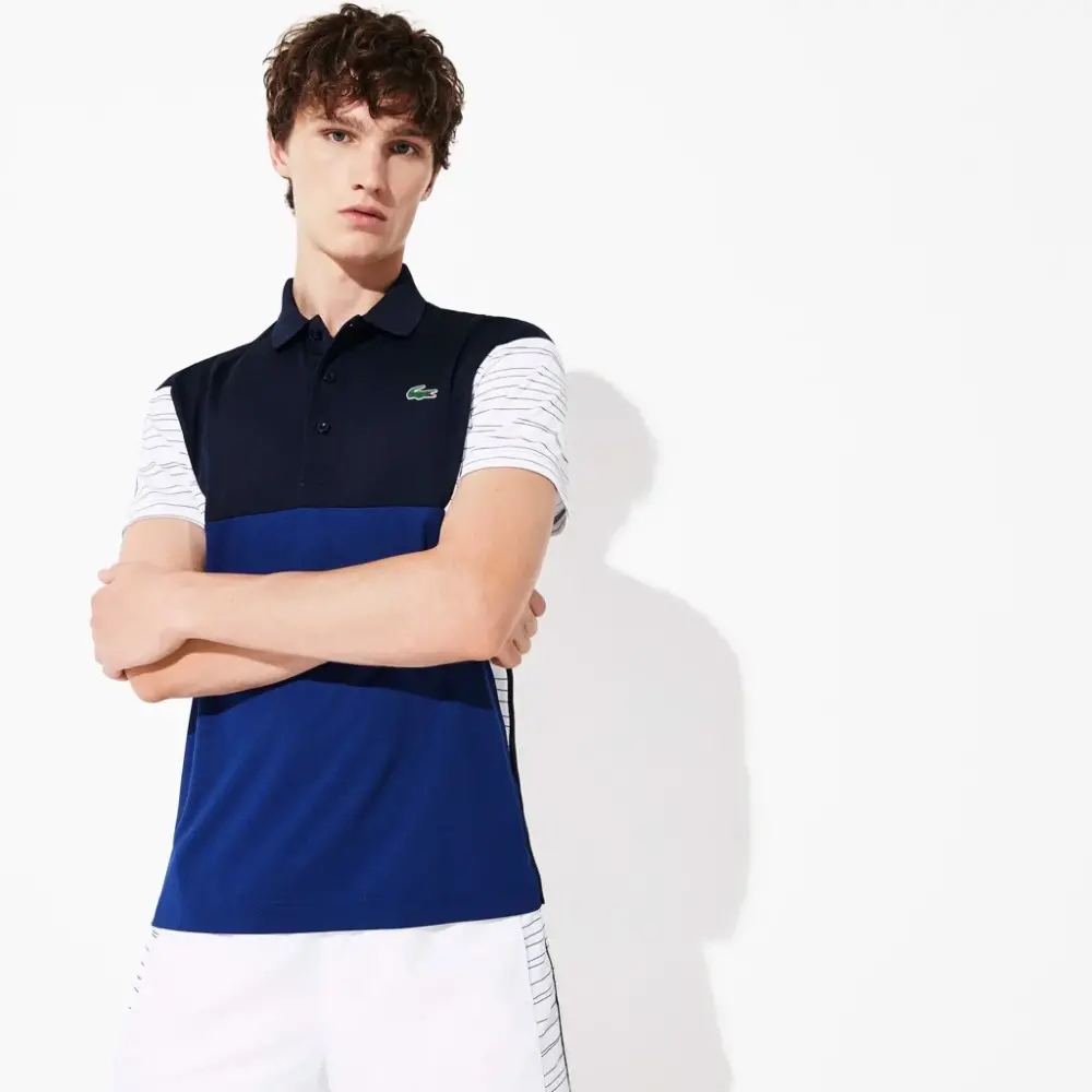 Áo Lacoste Polo Tennis Pique Navy Blue DH8488-51-2F4 - Ảnh 3