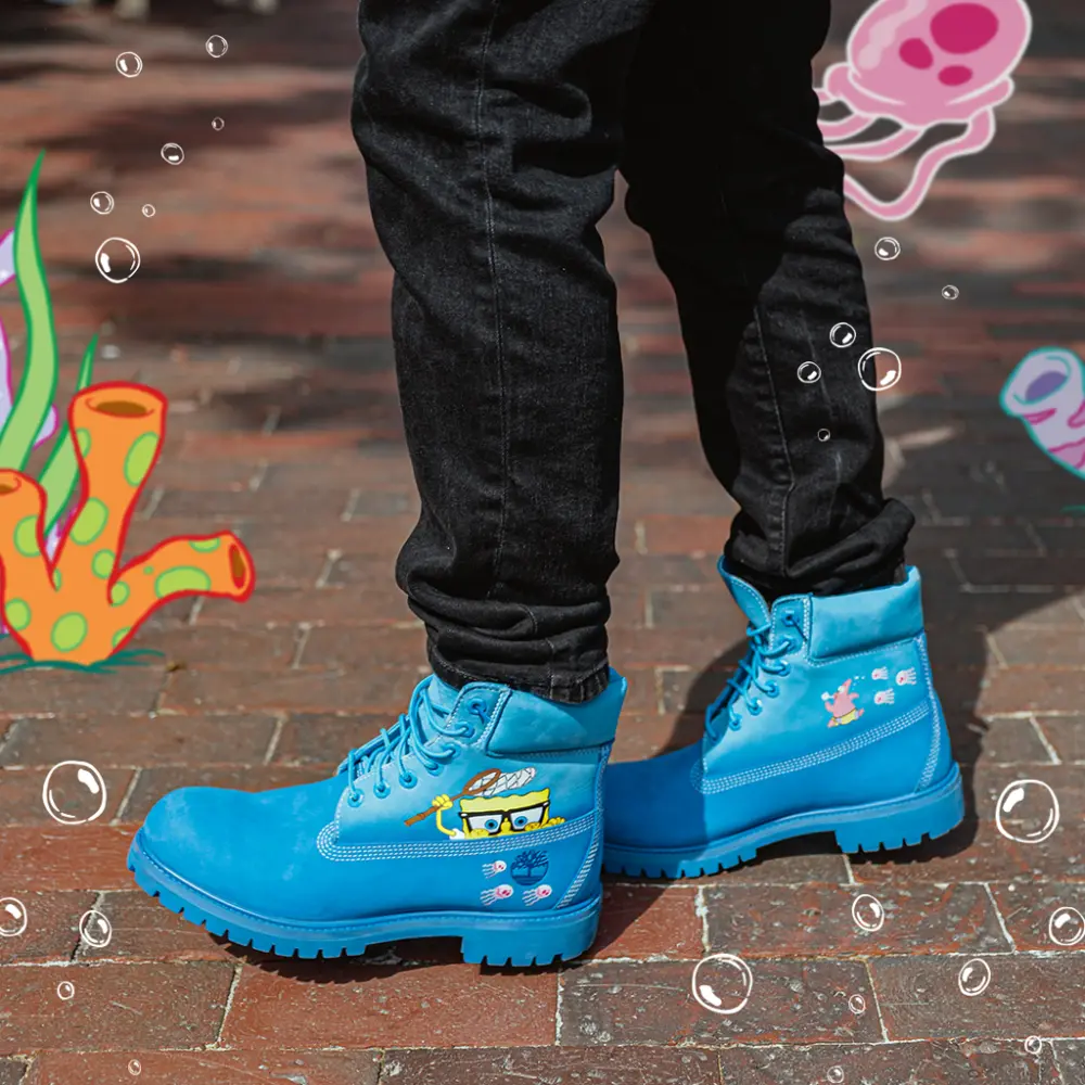 Giày Timberland SpongeBob 'Bright Blue' TB0A22T4-J45 - Ảnh 5