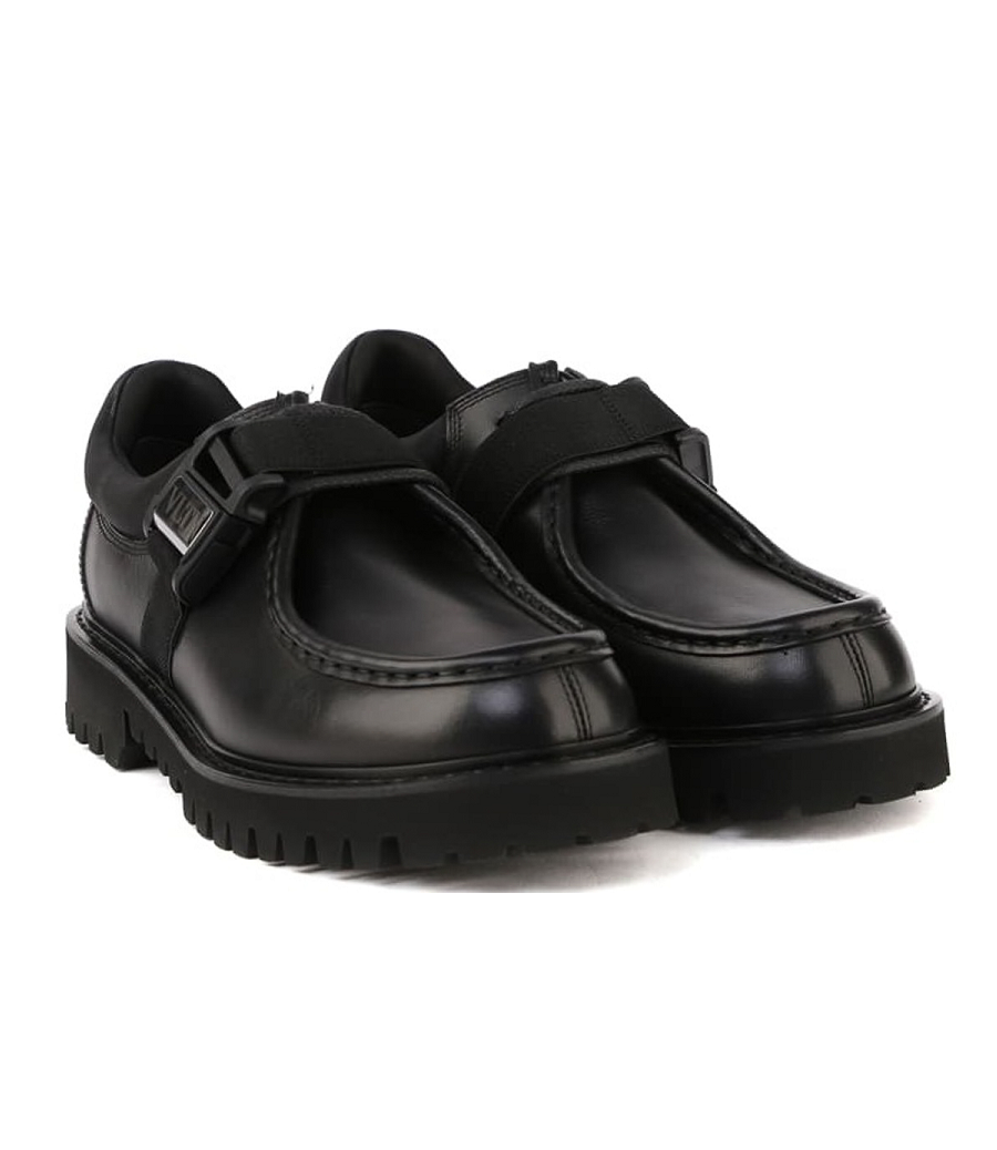 Giày Valentino Calfskin Derby VLTN Buckle Black UY0S0D89YBH0NO - Ảnh 5