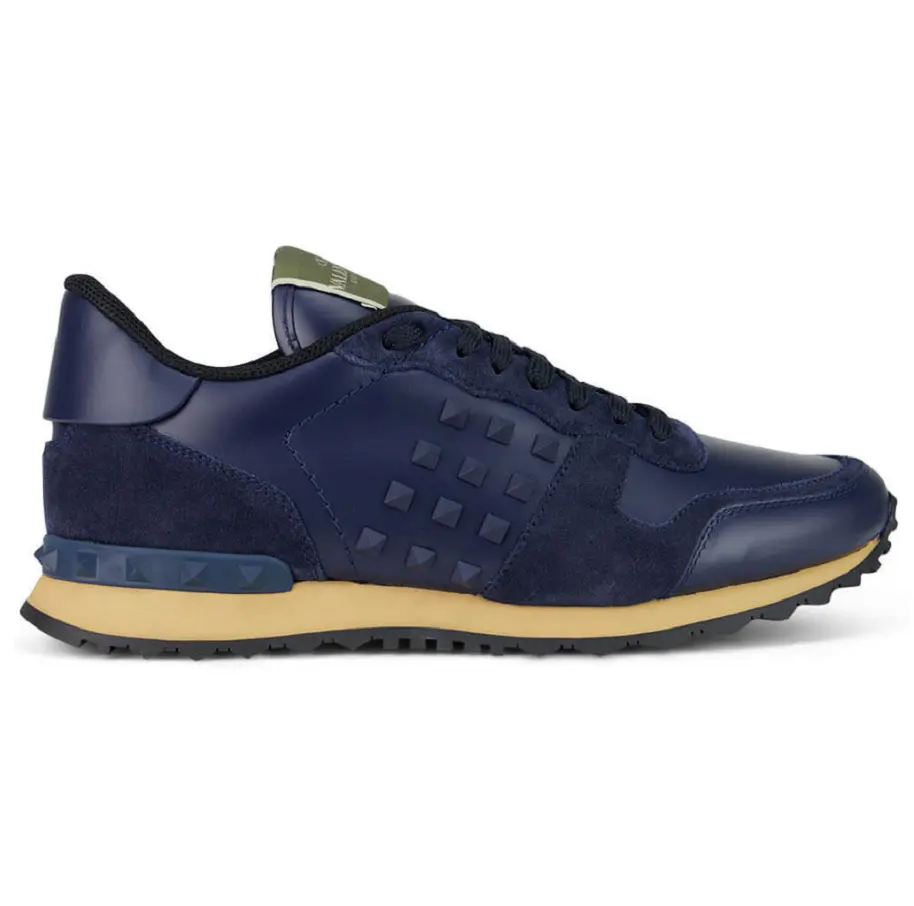Giày Valentino Leather Rockstud Sneakers WY2S0748VRJM30