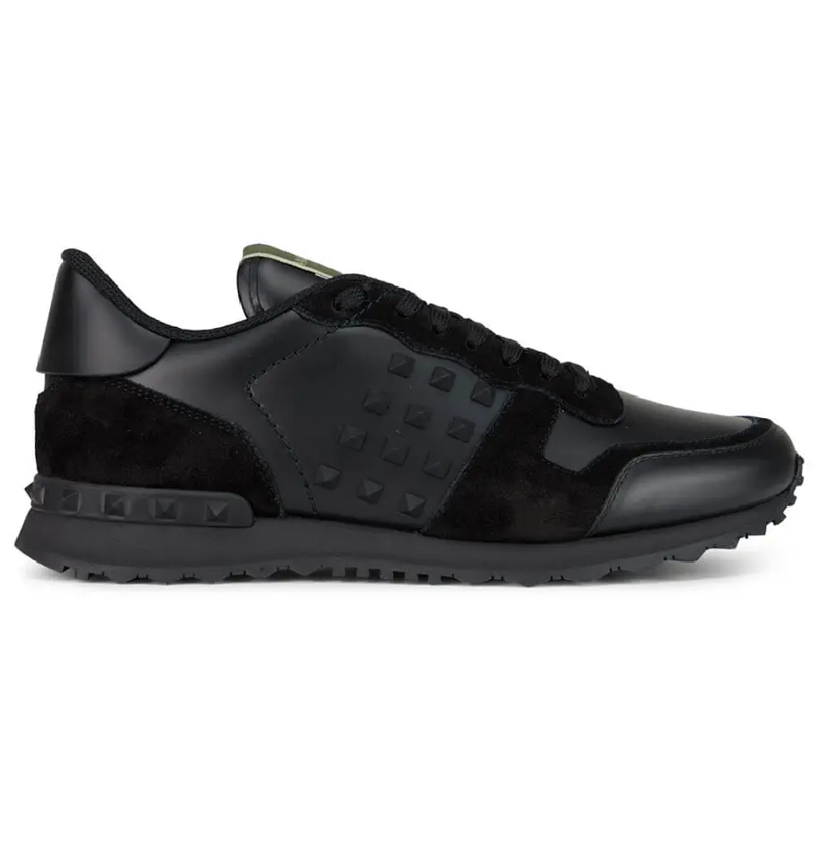 Giày Valentino Black Leather Rockstud WY2S0748VRJN01