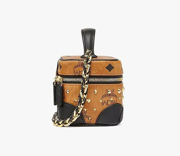 Túi MCM Vanity Case in Gold Studded Visetos MWRCSVI05CO001 - Ảnh 3