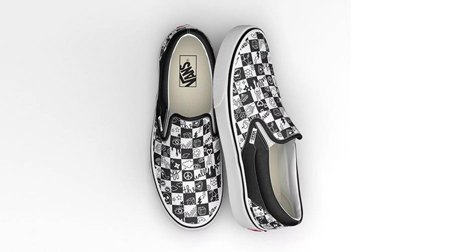 Giày Vans Doodle Checkerboard Slip-On 'Black' VN0A5AO86U6 - Ảnh 5