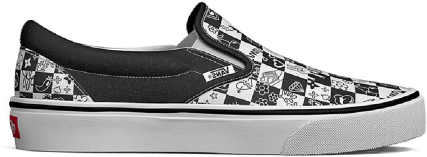 Giày Vans Doodle Checkerboard Slip-On 'Black' VN0A5AO86U6