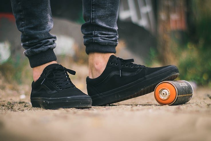 Giày Vans Old-Skool 'Triple Black' VN000D3HBKA - Ảnh 2
