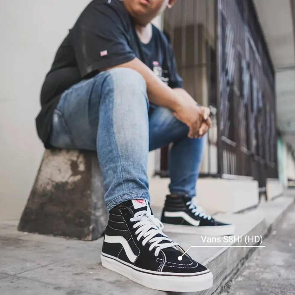 Giày Vans Sk8-Hi 'Black White' VN000D5IB8C - Ảnh 3