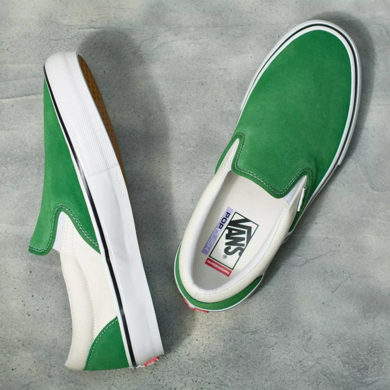 Giày Vans Classic Slip-On 'Green White' VN0A5FCA3JD - Ảnh 3