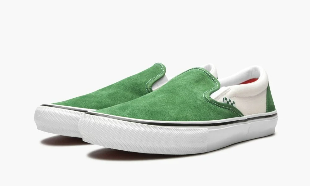 Giày Vans Classic Slip-On 'Green White' VN0A5FCA3JD - Ảnh 6