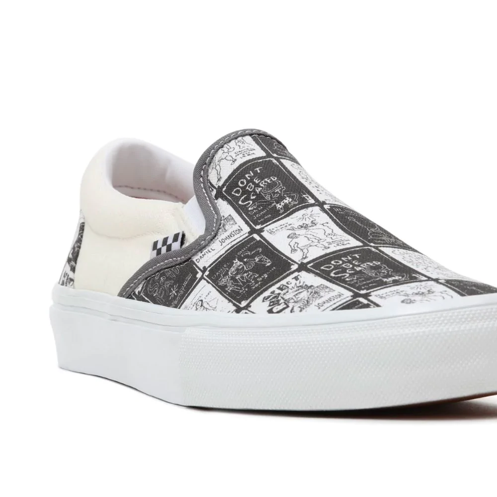 Giày Vans Slip On Skate x Daniel Johnston 'Black White' VN0A5FCAAO7 - Ảnh 3