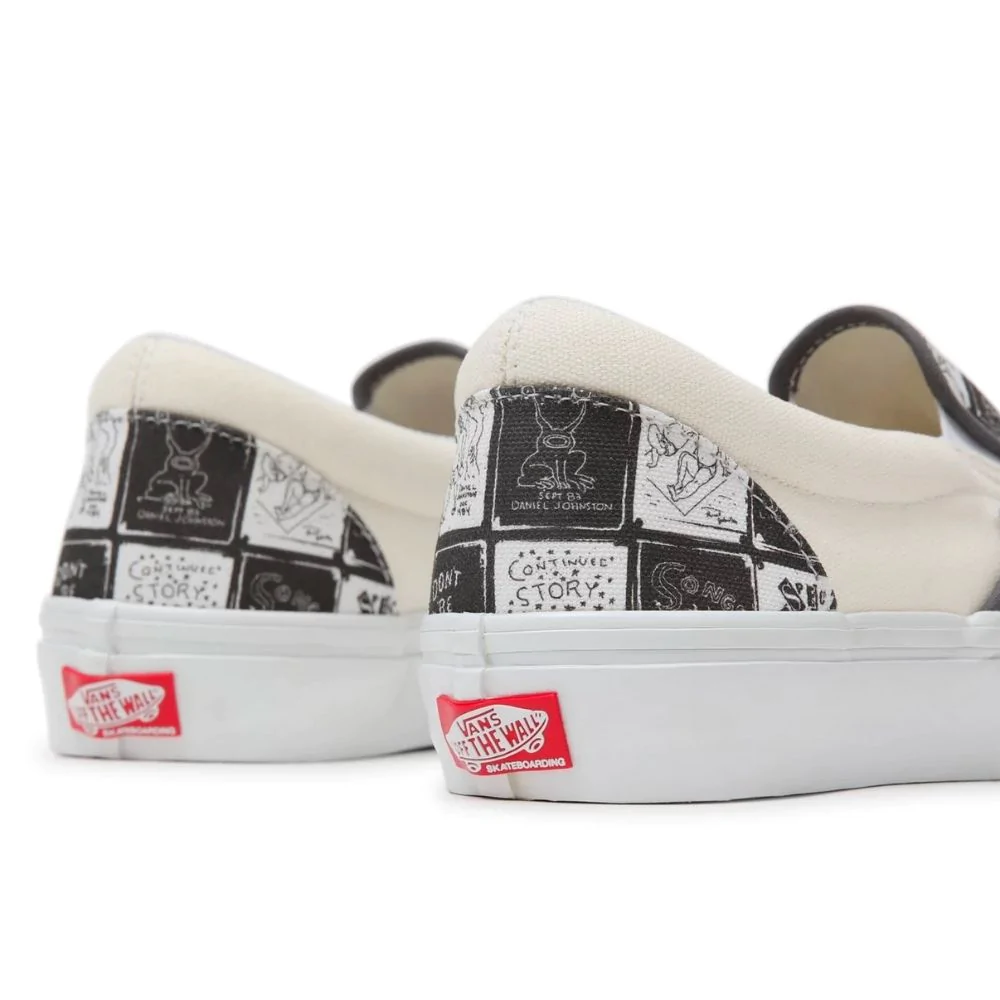 Giày Vans Slip On Skate x Daniel Johnston 'Black White' VN0A5FCAAO7 - Ảnh 4