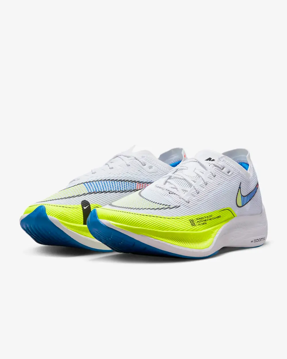 Giày Nike ZoomX Vaporfly Next% 2 'White Volt Racer Blue' CU4111-103 - Ảnh 4