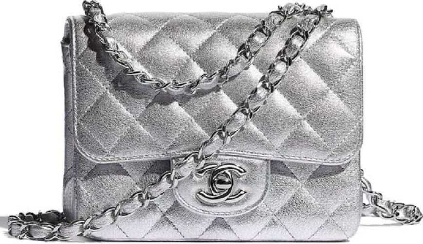 Túi Chanel Mini Flap Bag Lambskin 'Metalic Silver' A35200-B05213-45002