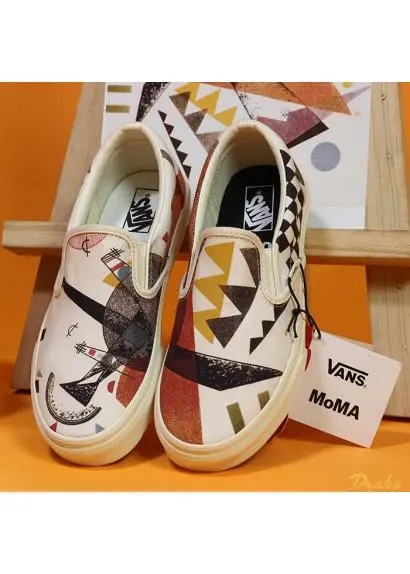 Giày Vans MoMA x Classic Slip-On 'Vasily Kandinsky's Orange' VN0A4U381ID - Ảnh 6