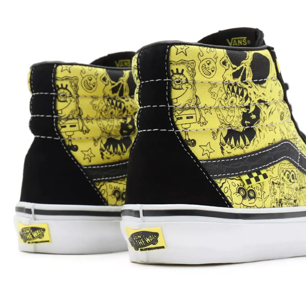 Alternative view of Giày Vans Skate Sk8-Hi x SpongeBob 'Black Yellow' VN0A5FCCZAU1