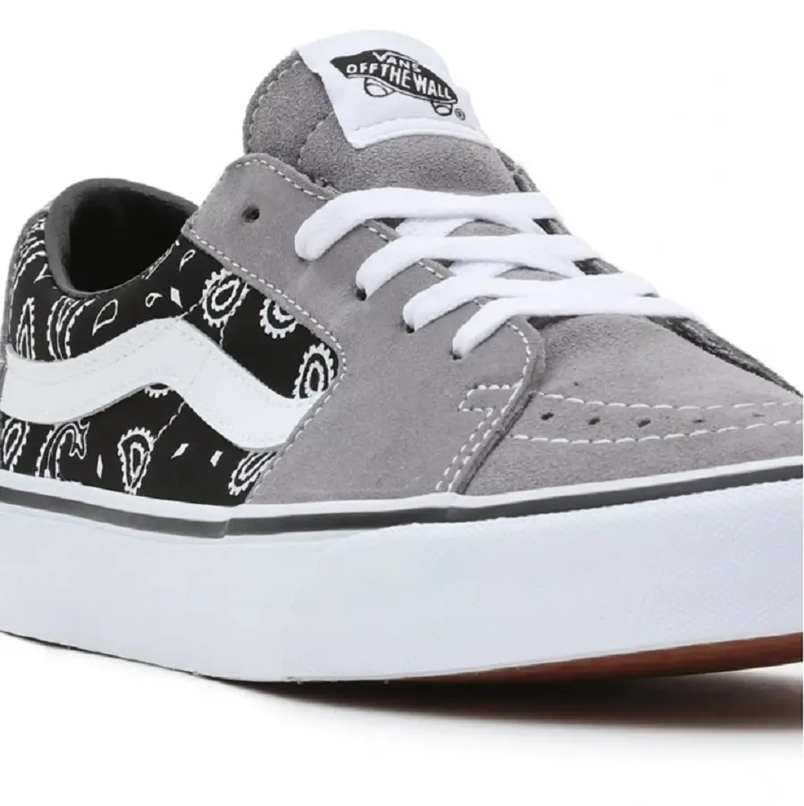 Giày Vans Sk8-Low Paisley Shoe 'Gray and White' VN0A5KXDBGJ - Ảnh 5