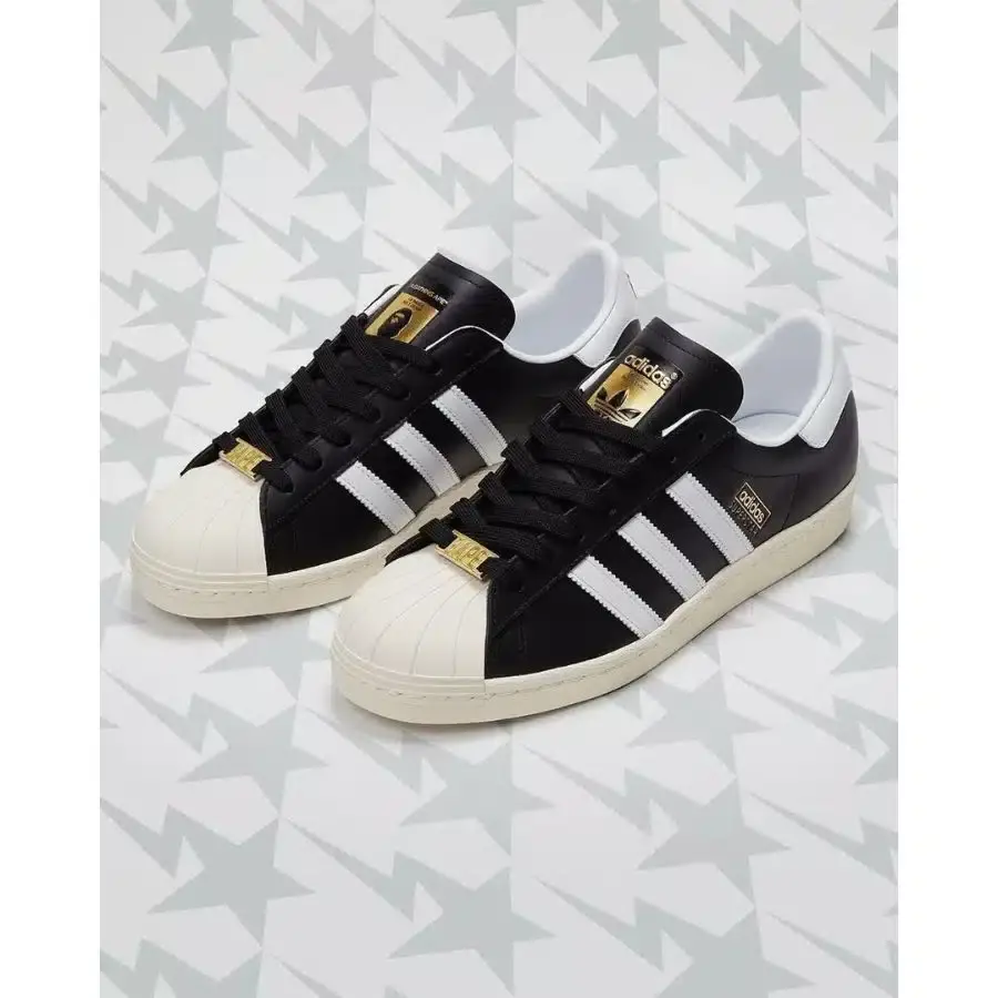 Giày Adidas x BAPE Superstar 80s 'Core Black Off White' IF2385 - Ảnh 5