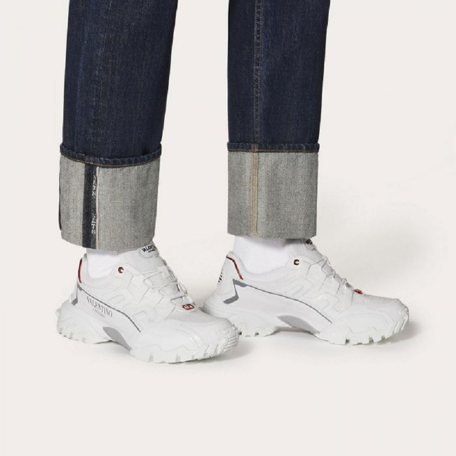 Giày Valentino Climbers Sneaker In Fabric And Leather VY2S0C20LJPKBM - Ảnh 3