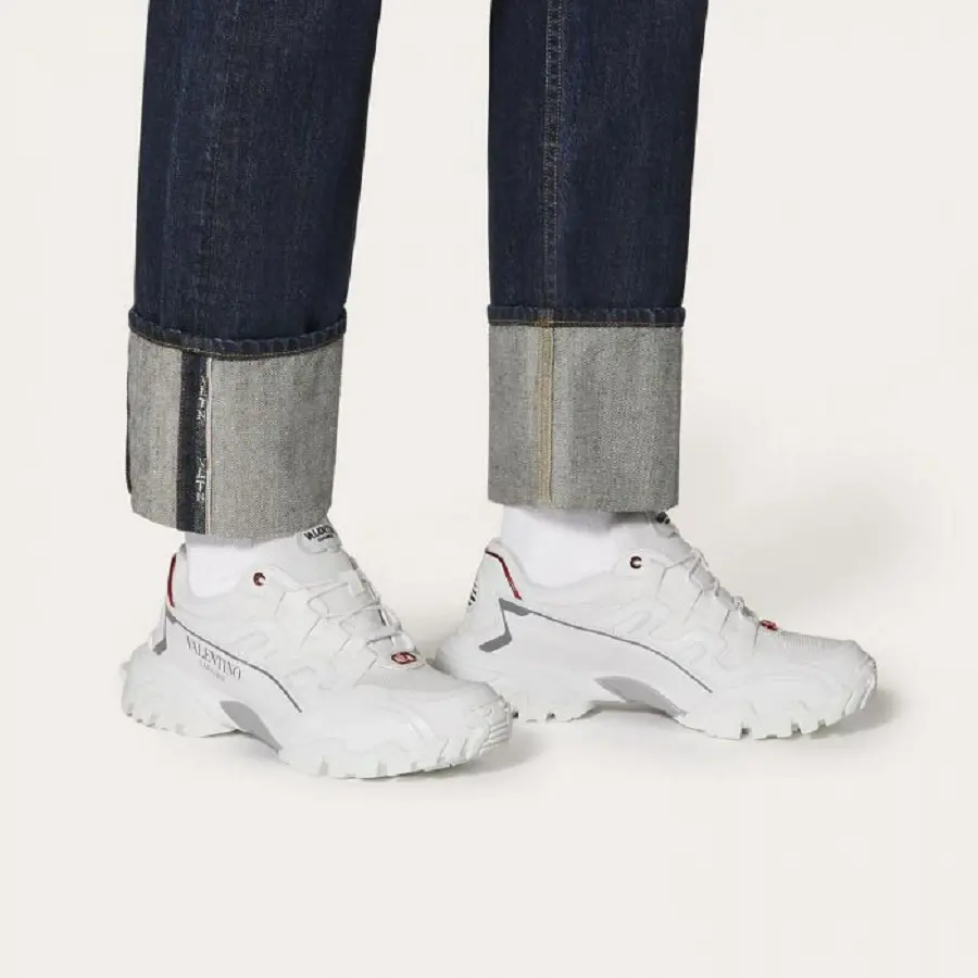 Giày Valentino Climbers Sneaker In Fabric And Leather VY2S0C20LJPKBM - Ảnh 3