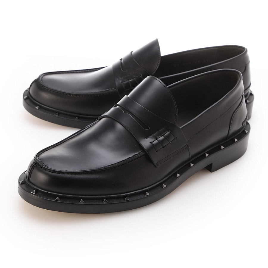 Giày Valentino Shiny Leather Loafers Black VY2S0C42PMF0NO - Ảnh 2